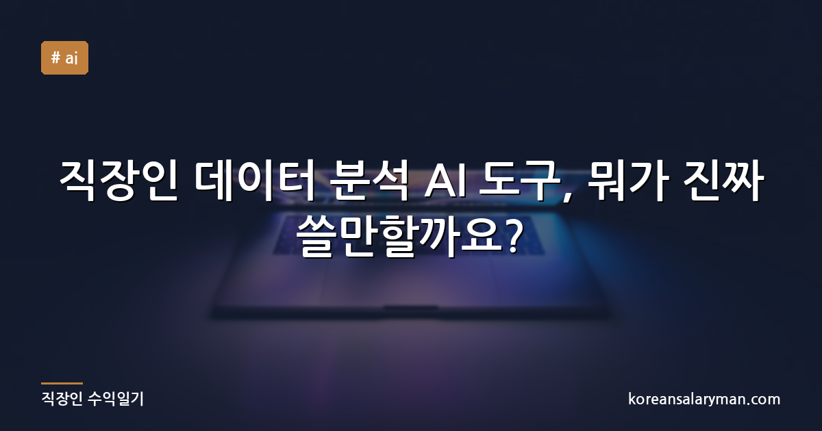 직장인 데이터 분석 AI 도구, 뭐가 진짜 쓸만할까요?