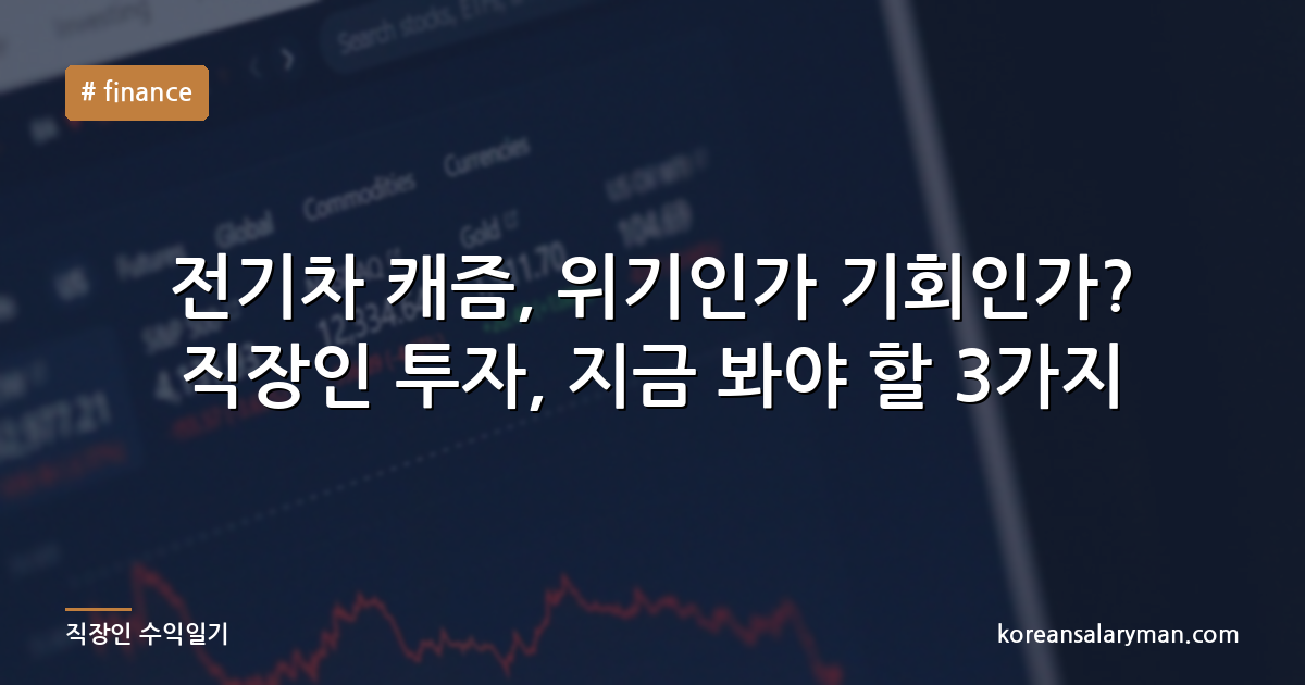 전기차 캐즘, 위기인가 기회인가? 직장인 투자, 지금 봐야 할 3가지