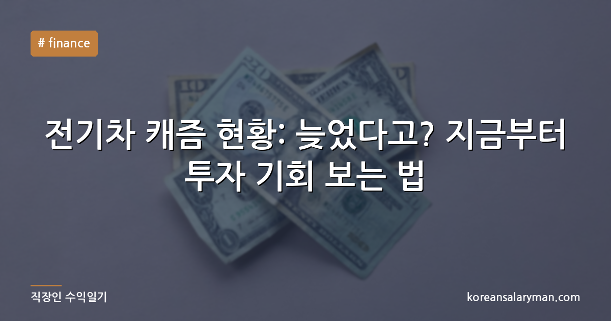 전기차 캐즘 현황: 늦었다고? 지금부터 투자 기회 보는 법