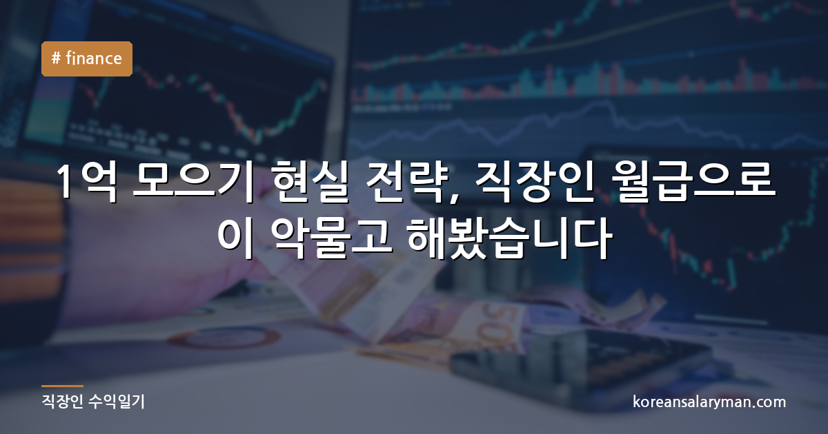 1억 모으기 현실 전략, 직장인 월급으로 이 악물고 해봤습니다