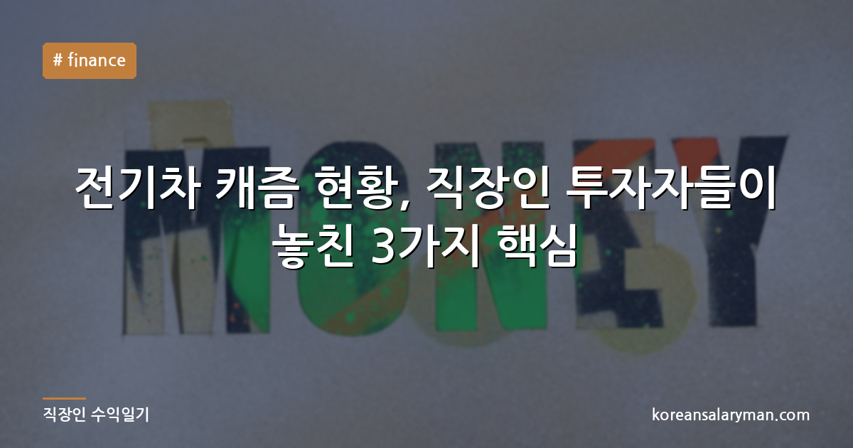 전기차 캐즘 현황, 직장인 투자자들이 놓친 3가지 핵심
