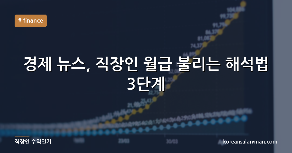 경제 뉴스, 직장인 월급 불리는 해석법 3단계