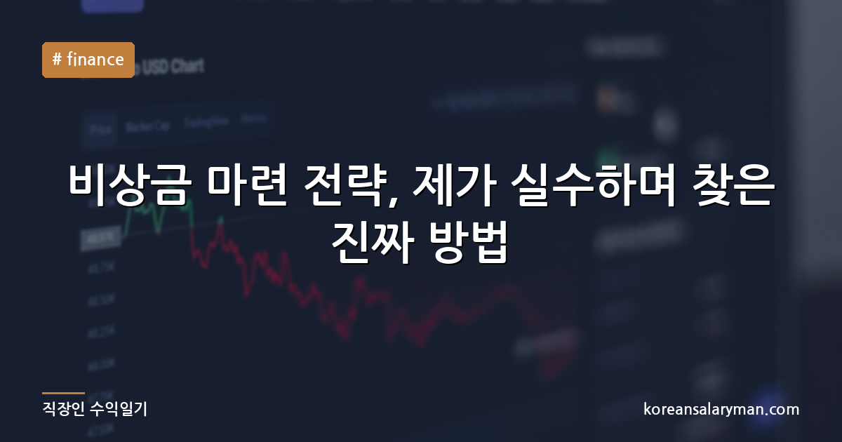 비상금 마련 전략, 제가 실수하며 찾은 진짜 방법