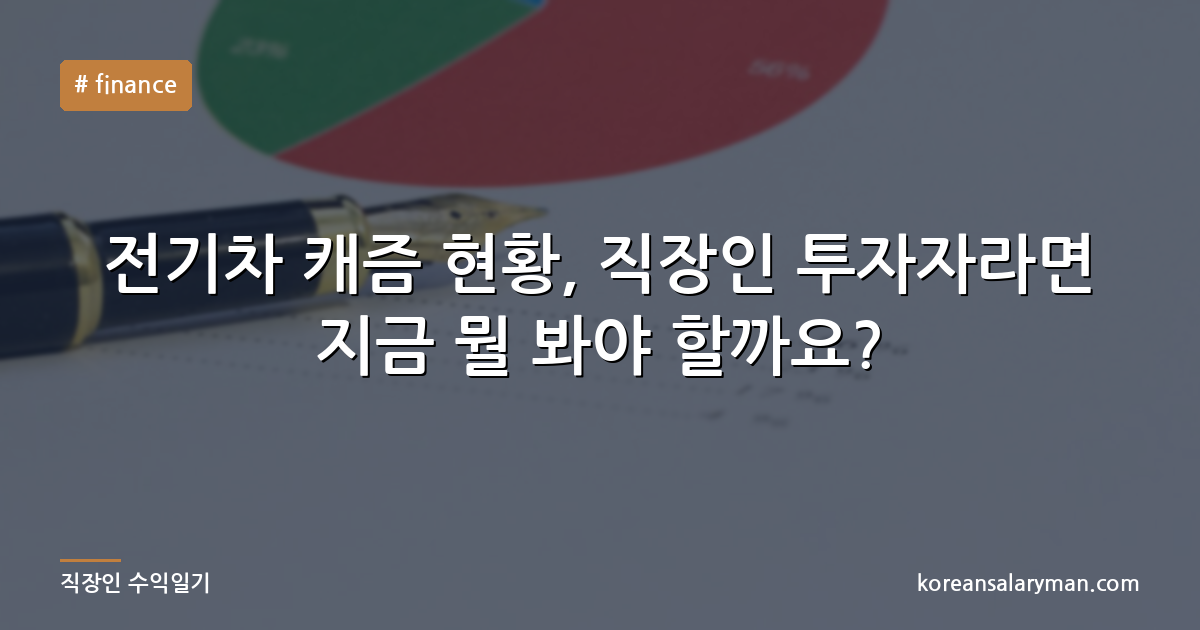 전기차 캐즘 현황, 직장인 투자자라면 지금 뭘 봐야 할까요?
